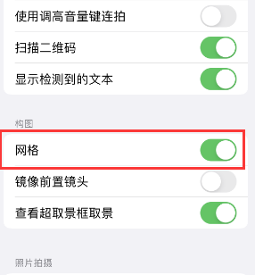 环县苹果手机维修网点分享iPhone如何开启九宫格构图功能 